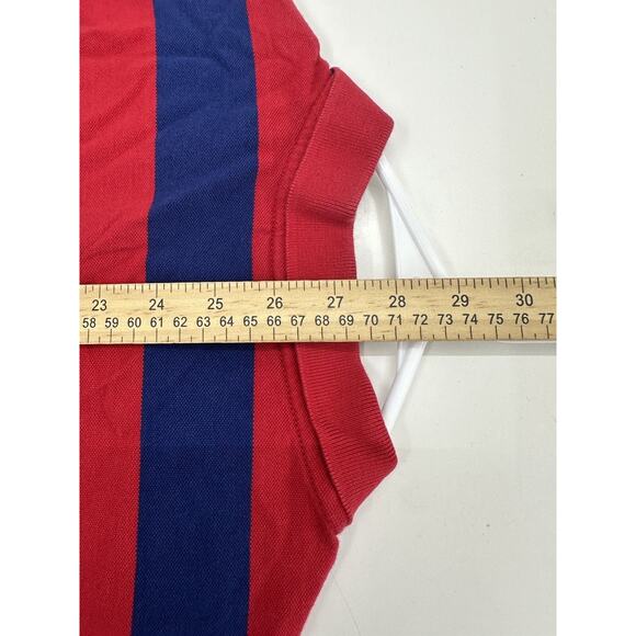 Puma Mens Polo Shirt Size XL Blue Red Striped Short Sleeve Collared - Picture 13 of 14